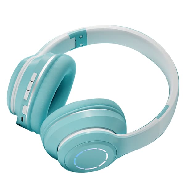 Trådløst Gaming Headset Gradient BT5.2 Tilslutning Bløde Ørepuder Farverige Lys Gaming Headset til Computer Bærbar Grøn