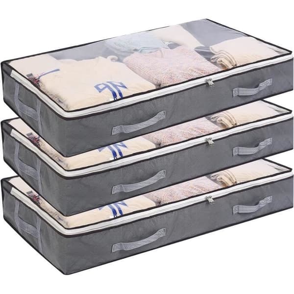 Tøjpose - HAUTSTORE - 3 stk - Sammenfoldelig 75L - 100 x 50 x 15 cm - Grå[DB] Grå Gray