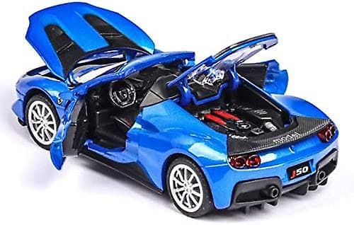 J50 Roadster Metal Støbt Legetøjsbil 1/32 Træk Tilbage Bil Med Lys Og Musik (blå)