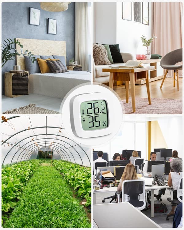 5-pack digital inomhus termometer hygrometer, komfortnivåindikator, liten digital termometer med hög precision