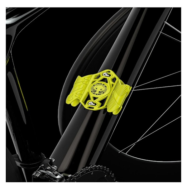 Stöldskyddande lokaliseringsfäste för cykelpumpskropp GUL Yellow