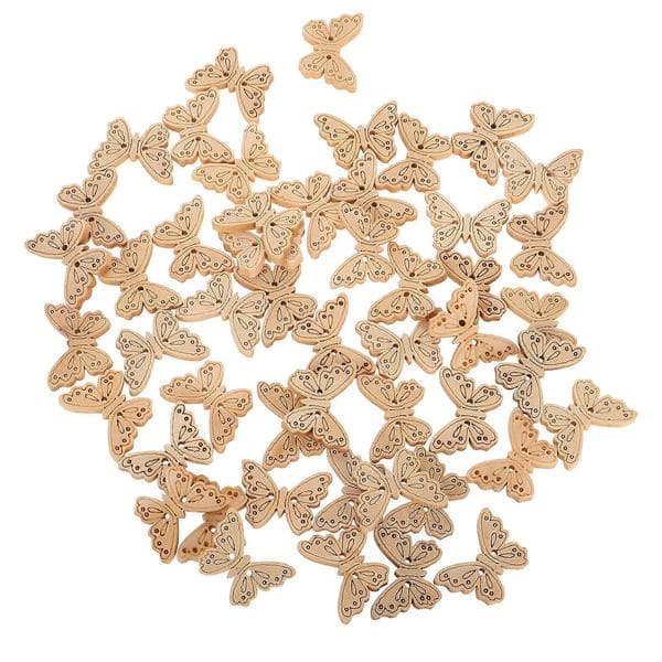 50 stk. tre sommerfuglknapper DIY syknapper tegneserie sommerfuglknapper klær treknapper