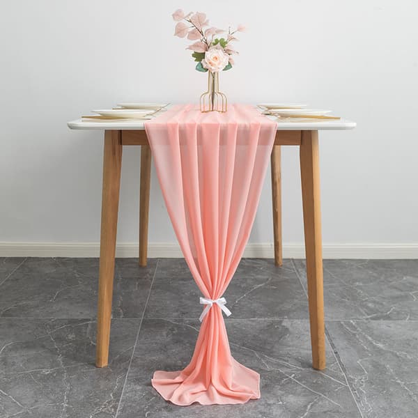 Silkeslen Chiffon Bordslöpare för Bröllop, Bord, Fest