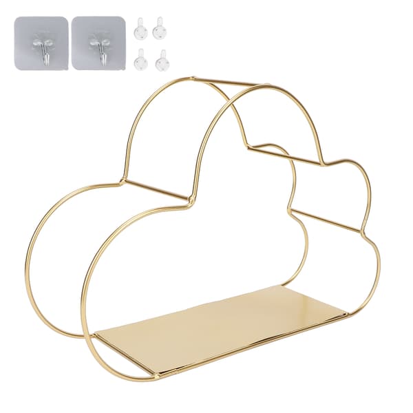 Wall Hanging Storage Shelf Cloud Shaped Wall Mounted Metal Hanging Organizer for Bathroom Home