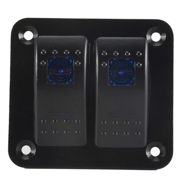 2-veis vippebryterpanel 5Pin på Av Forhåndskoblet vippebryter Vanntett bryterpanel for bil marine ATV tilhenger blå