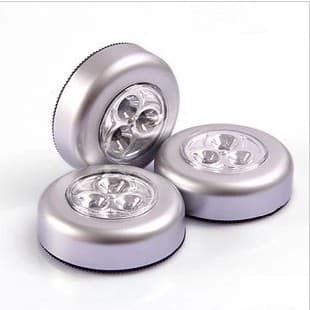 10-pack Self-Adhesive LED Spotlights Night Lights Powered by 3 Batteries