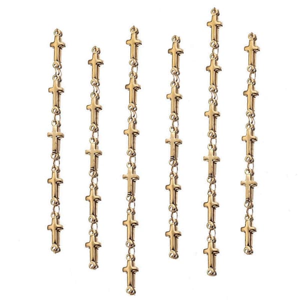 Kors Håndlavet Ledkæde Guld Rustfrit Stål 100cm DIY Armbånd