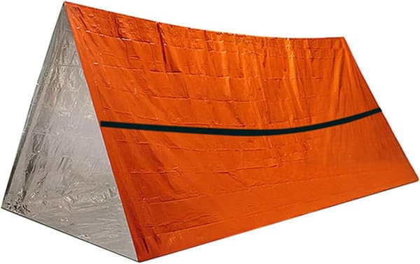 Nødtelt, termisk teppe, sammenleggbart overlevelsestelt for utendørs camping, fotturer, eventyr oransje