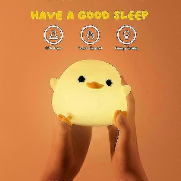 Cute Bean Duck Night Light, DoDo Duck Silicone Night Light for Kids Room - Good
