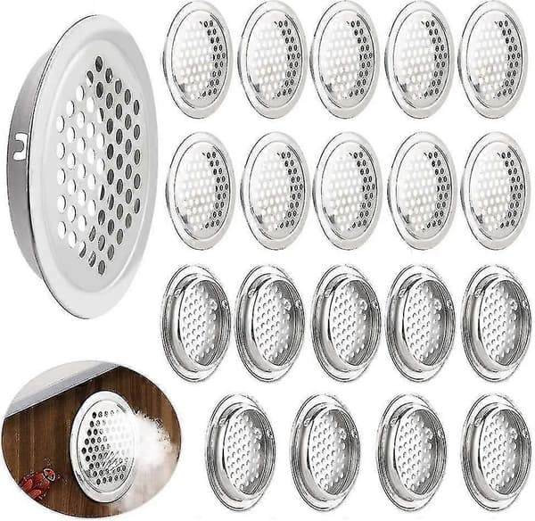 20 Pcs Decorative Ventilation Grilles 53mm Air Vent Stainless Steel Round
