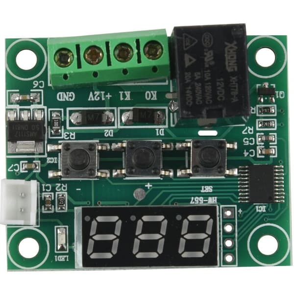 2X W1209 12V DC Digital Temperaturregulator Mini Elektronisk Temperaturkontrollmodul Elektronisk Temp Switch Grønn