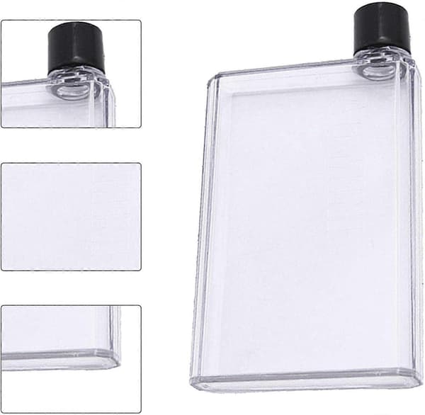 Flat Water Bottle 420ml Leakproof Water Container Space-Saving Water Bottle Portable Paper Cup Water Bottle