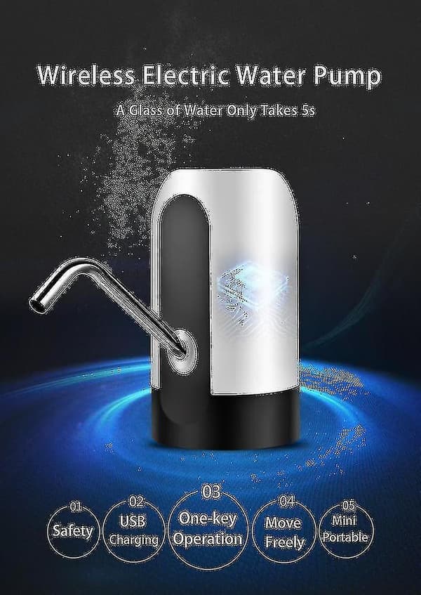 Vannflaskepumpe USB-lading Automatisk Elektrisk Vanndispenser Pumpeflaske Vanndispensere