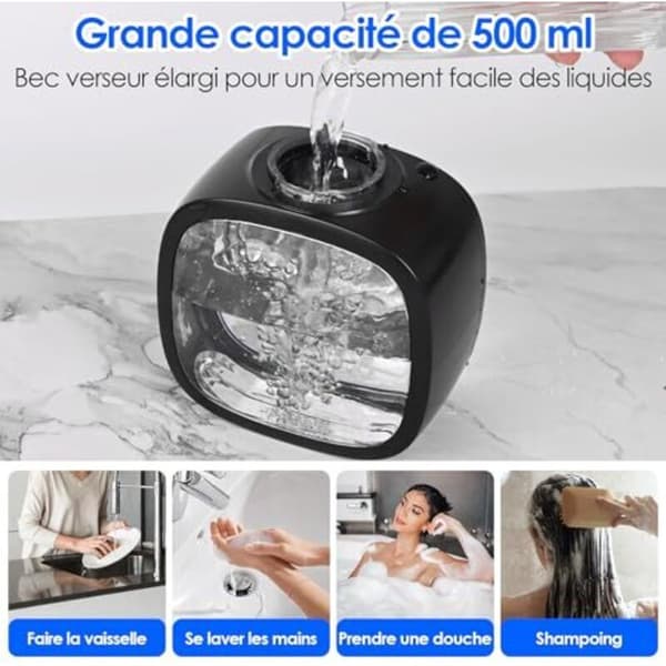Automatic Soap Dispenser 500ml Wall Mounted for Kitchen Bathroom Compatible with Dish Soap Black