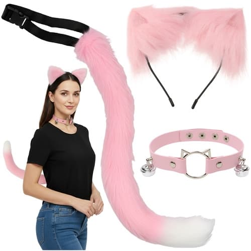 Therian Cosplay Set - Tail, Ears & Choker - 3-piece