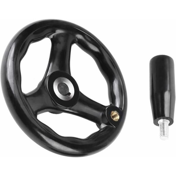 3-spoke handwheel 12 x 100 mm with rotating handle - Compatible with milling machines, lathes and grinders