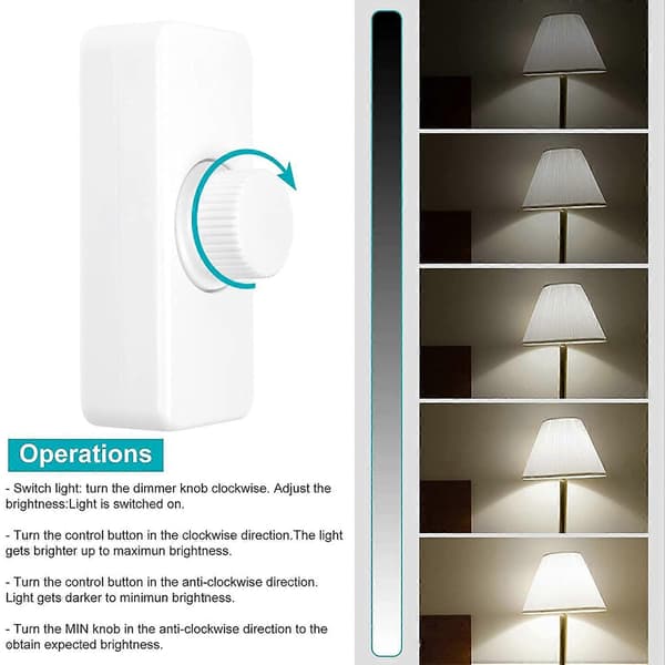 3-100W LED trailing edge dimmer (rotary dimmer), used for dimmable LED, incandescent lamp, halogen lamp, 220-240V, CE plug, white [DB]