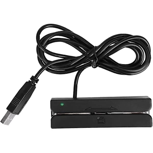 Magnetisk kortleser, magnetstripleser, USB MSR90 3-spors Hi-co magnetstripe kredittkortleser