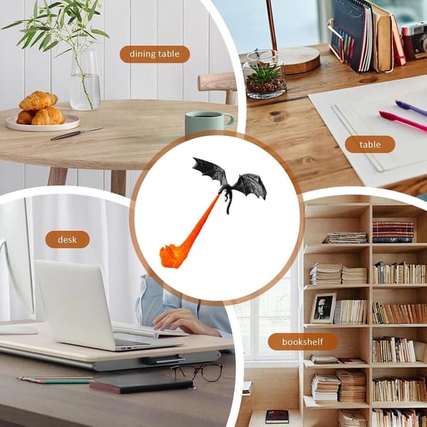 Drage bogreol Nook Light - 3D-printet fantasy bogindretning displaylampe Sort stor Black Large