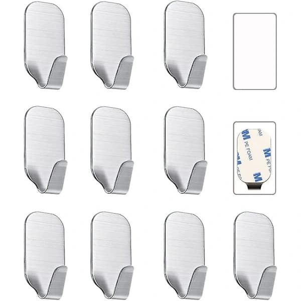 Small Stainless Steel Self-Adhesive Hooks, Drill-Free Towel Hooks, Gift