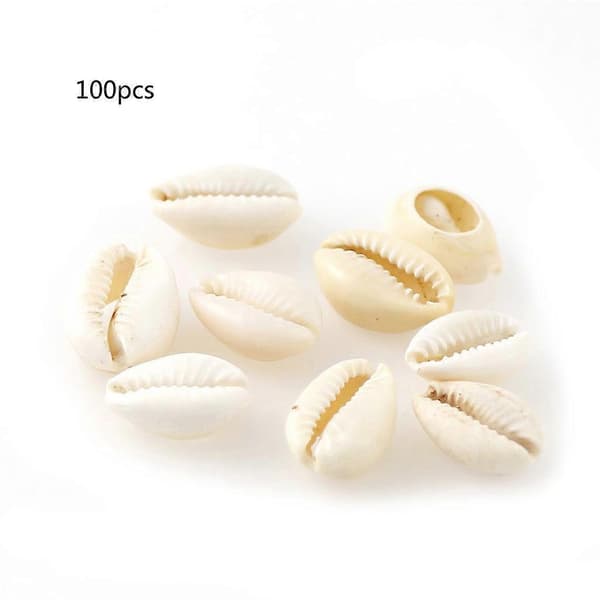 100 Pcs White Natural Spiral Seashell Beads Sea Shells Beach Shells Cowrie Shells Charms Beads Jewelry Making