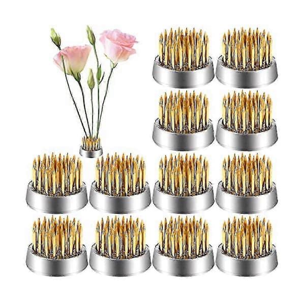12-pak blomsterfrøholdere, Kenzans runde blomsterarrangør mini blomsterfrønåle, 2,3 cm blomst
