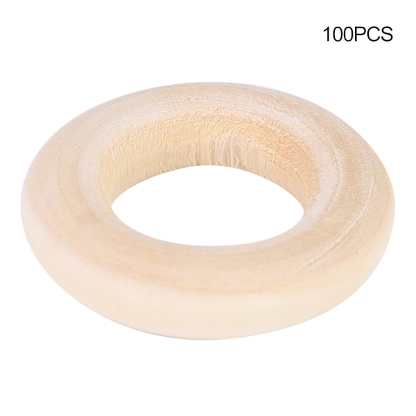 100 kpl 25 mm luonnonpuurenkaita vauvoille, DIY-askartelutarvikkeet 0.2