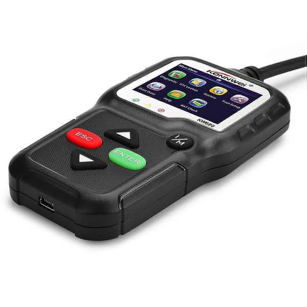 1 stk. KONNWEI KW680 OBDII/EOBD-scanner OBD2 CAN-buskodelæser - Sort