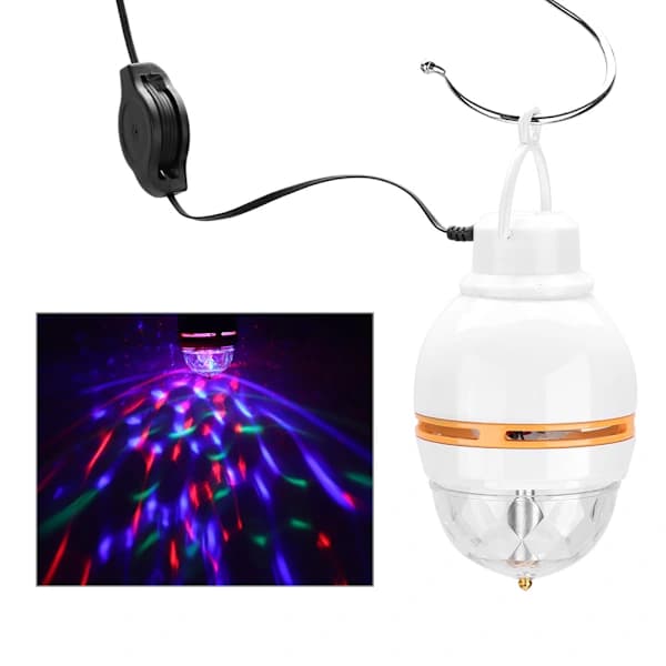 USB-driven 5V 3-färgad LED scenljus roterande RGB bollampa