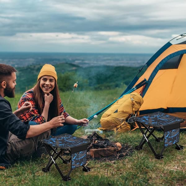 Bærbar foldbar campingstol: Bæretaske Strandstol Campingstol til camping, jagt, vandring