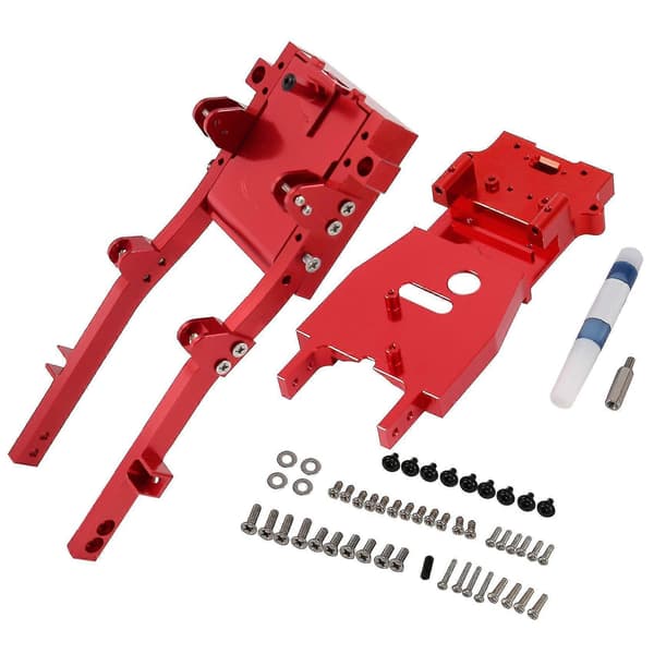 D12 CNC metallirunkoinen alustapalkki D12 1/10 RC-driftautoon, tee-se-itse-päivitysosat, tarvikkeet, punainen