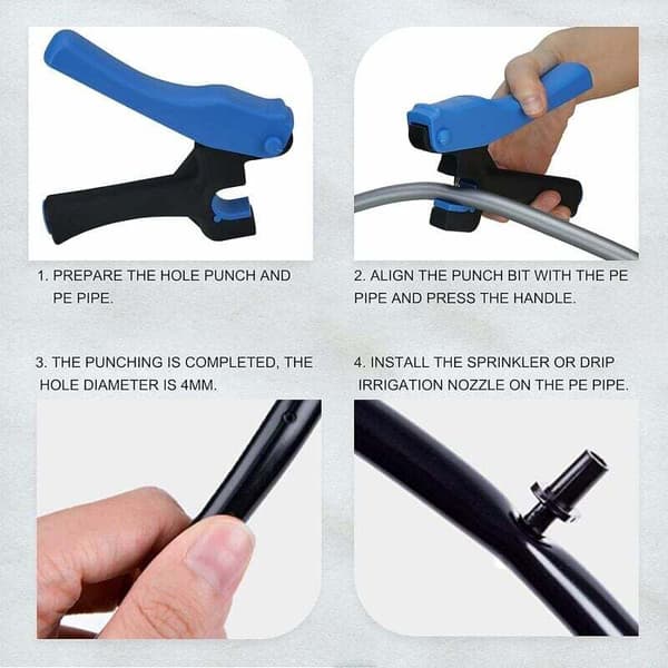 Garden Irrigation Hole Punch Tool 4mm PE Pipe Puncher for Irrigation Hose Drip Hole Compatible with Garden Tools