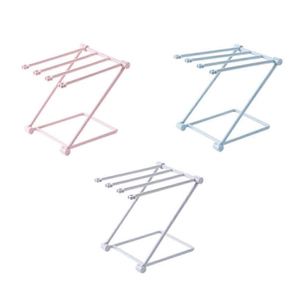 3-pack Vikbara Handdukshängare Vertikalt Disktraseställ Organizer för Kök Badrum Hem (Blandade Färger)