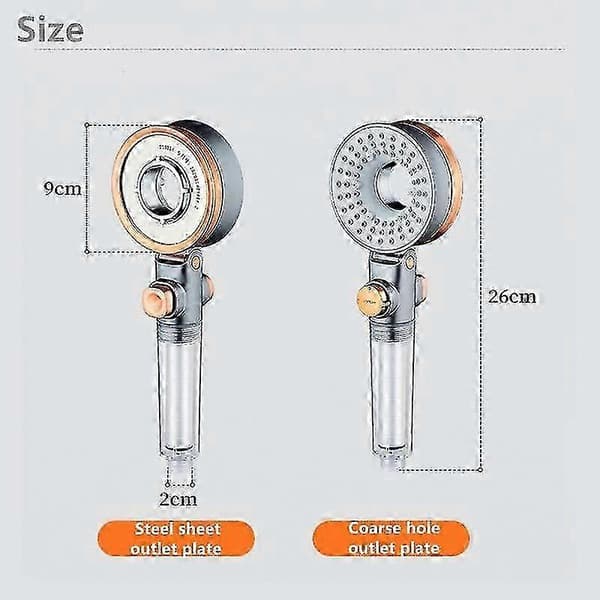 Double-Sided Shower Head Rain Shower Bathroom 3 Modes ABS Round Chrome Water-Saving Nozzle G1/2 Wall-Mounted Adjustable Shower