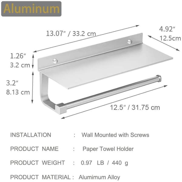 13\" / 33 cm Towel Holder for Bathroom with Storage Rack, S