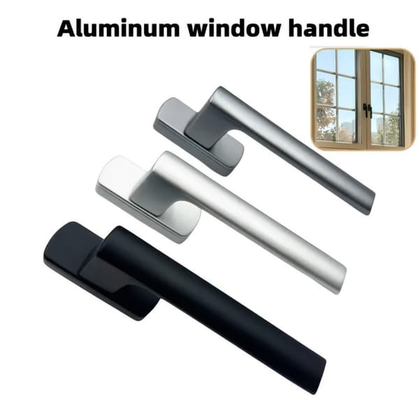 Lockable Window Handle for Tilt and Turn Windows in Aluminum Alloy with Ergonomic Curved Lever and 25mm Square Spindle Silver Silver Silver