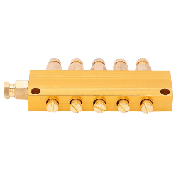 Oil Distributor Adjustable Brass Lubrication Piston Separator Divider Valve Lubrication System 1 in 5 out