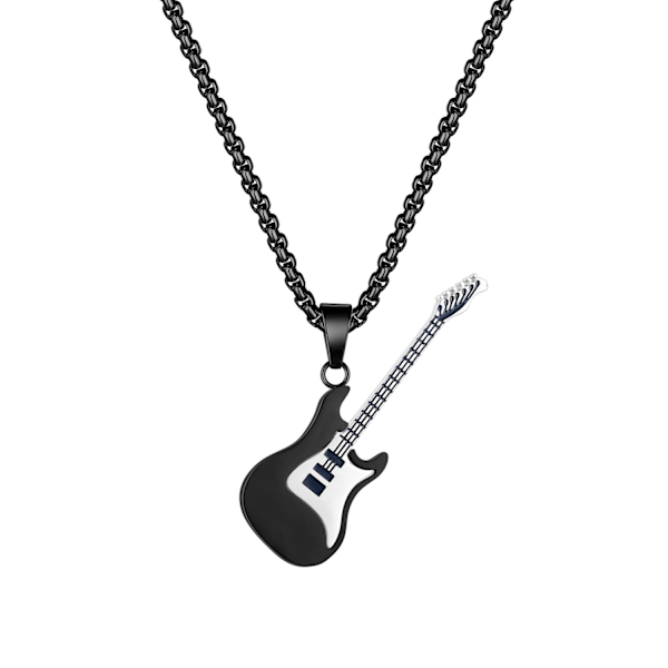 Gitarrmedaljong Street Classic Tide Herr Titanium Stål Halsband