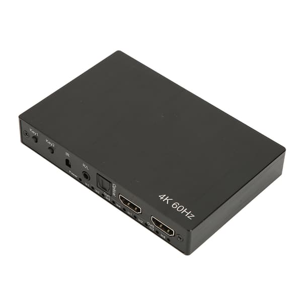 HD Multimedia Interface Switch 4K 4 in 2 out 3.5mm Optical Audio Output Video Splitter with EDID IR Remote Control 100‑240V EU Plug