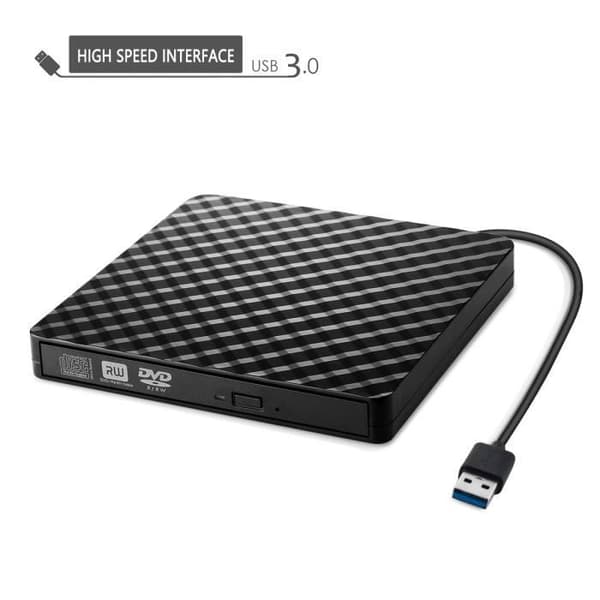 Ekstern DVD-drev til bærbar computer, USB 3.0-drev, slank bærbar DVD-RW CD-brænder - Sort[DB]