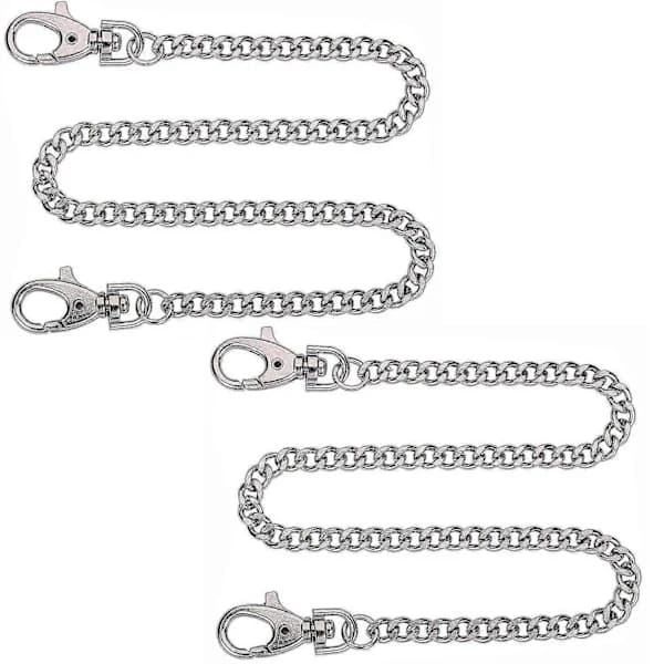 Decorative Link Chain with Carabiner - Silver Metal Chain for Hat Costume Decoration