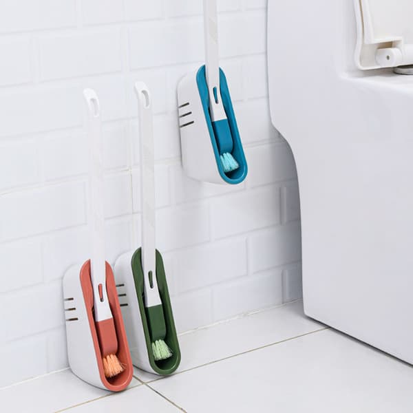 Multifunctional Non-Marking Wall-Mounted No Dead Ends Multi-Way Bathroom Base Brush Set Green