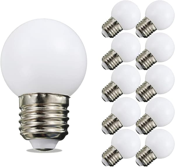 10-pakning E27 LED-pærer Kaldhvit 1W E27-sokkel Kaldhvit Dim