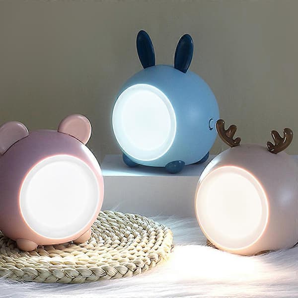 Bærbar LED-bordlampe med touchsensor, søde bordlamper, USB-opladning, belysning, læsning, studier, bogrum, natlampe til C Brun[DB] Brun Brown