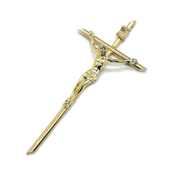 Crucifix Wall Cross 12 cm Catholic Gold Handheld Alloy Cross For Prayer