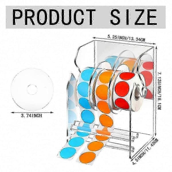 Adjustable Acrylic Dispenser for Sticker Roll Labels - Clear Label Holder for Easy Dispensing