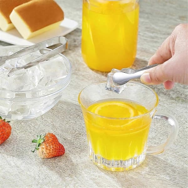 6 stk. mini serveringstænger i rustfrit stål, præcisionsmadtænger til forretter, desserter, charcuteribræt, sølv 10,8 cm