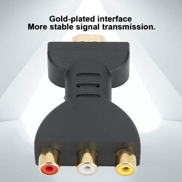 HDMI til RGB AV Videokonverter RCA Komponentkonverter 1080P Lyd Video Synk Adapter