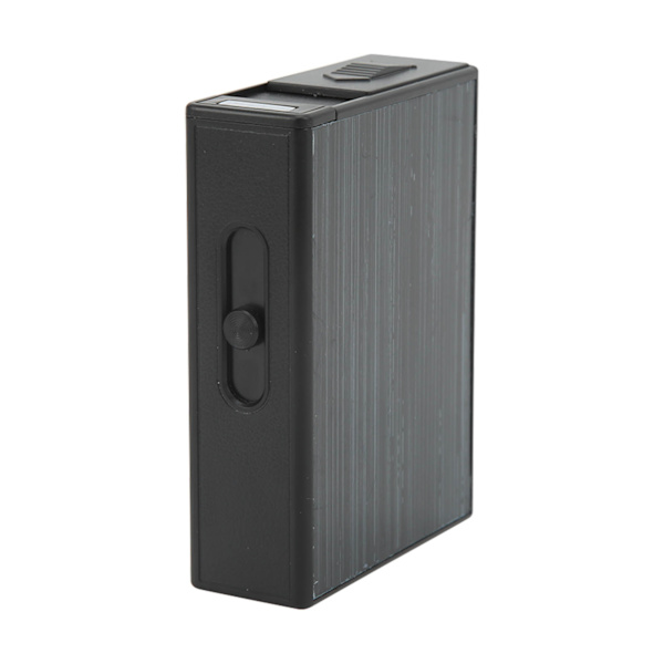 Cigarette Case Portable Black Brushed Matte Surface USB Charging Cigarette Storage Box with Lighter