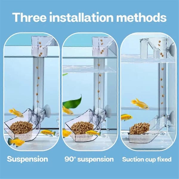 Akvarium Akryl Foderrør Anti-Fast Fiskedesign Gennemsigtig Fiskefoderautomat Velegnet til Akvarium